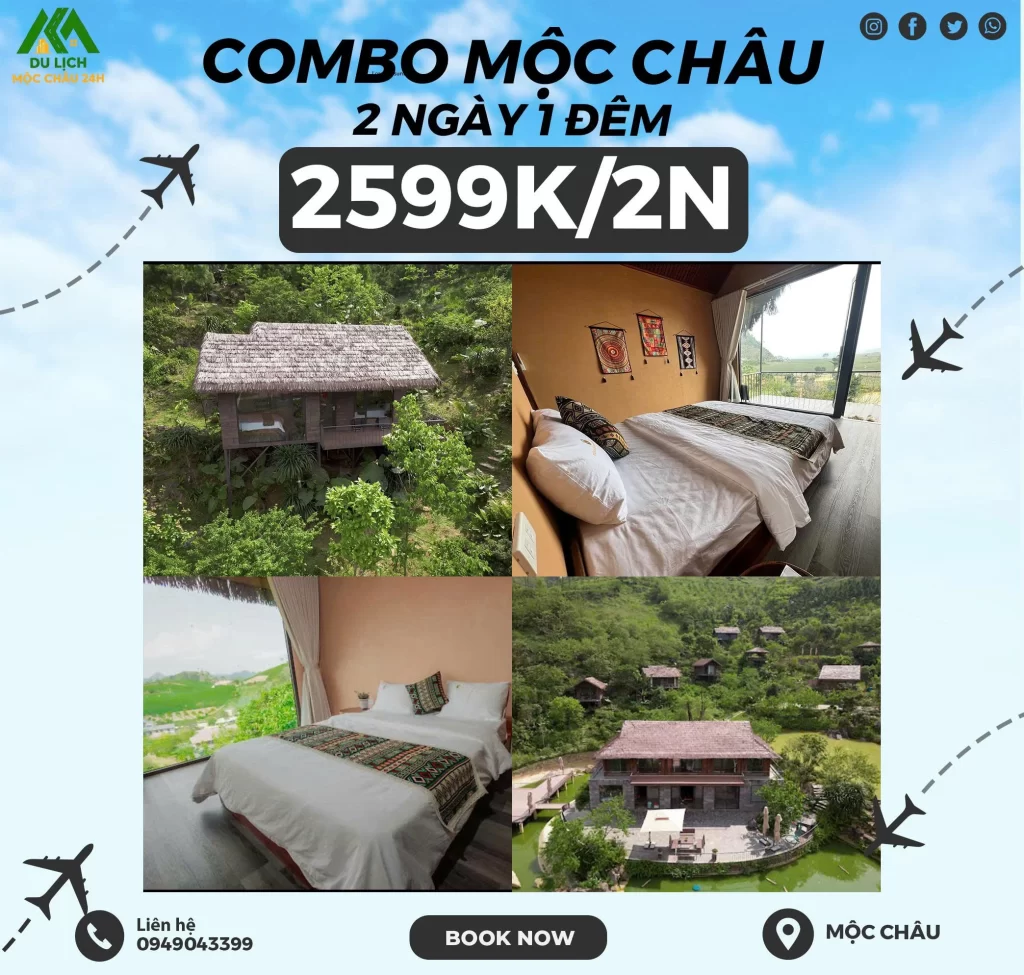 Combo Mộc Châu 2 ngày 1 đêm cho 2 người